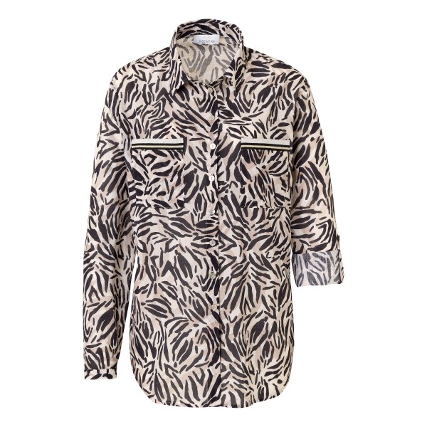 Just White Bluse mit Animal-Print