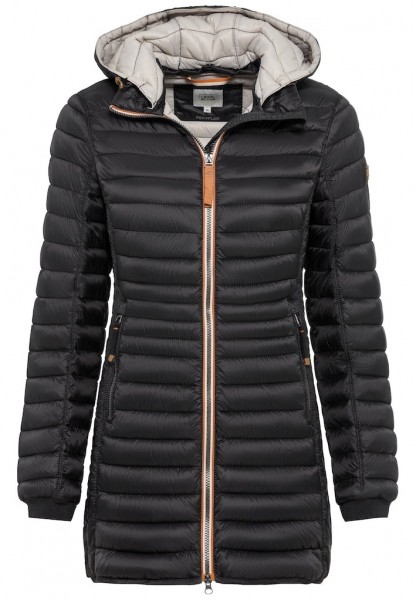 Camel Active Lange Steppjacke mit abnehmbarer Kapuze