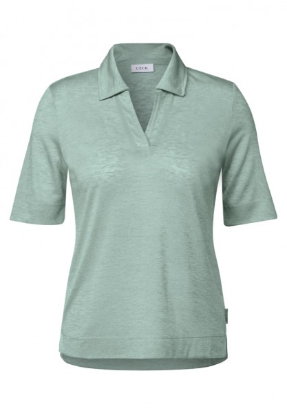 Cecil Poloshirt in Leinen-Optik