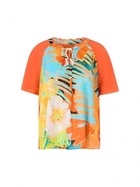 Bedruckte Kurzarm-Bluse
