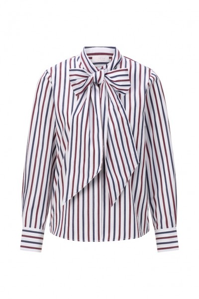 Rich &amp; Royal Striped Blouse with Bow